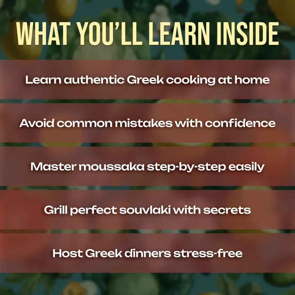 Flavors of Greece Moussaka and Souvlaki Made Simple | Greek Cookbook Digital Download | Traditional Recipes & Cooking Guide eBook