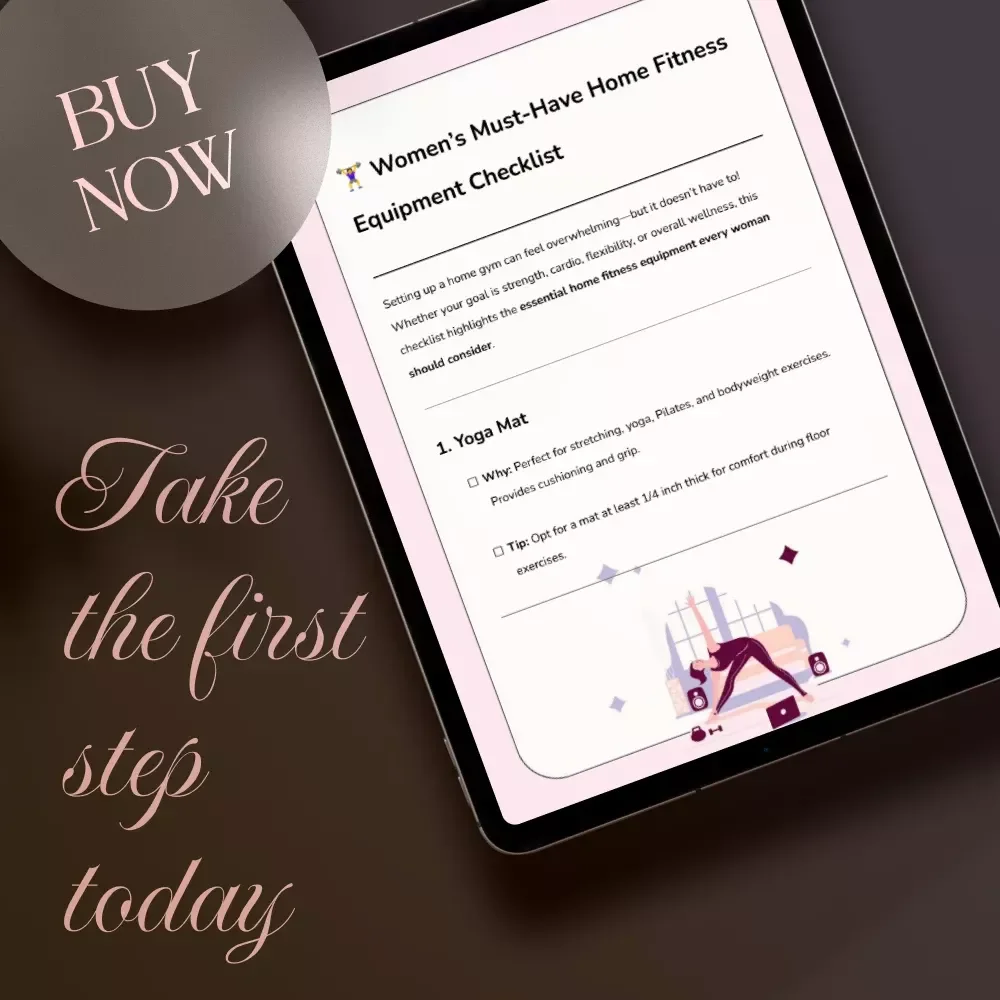Women’s Must-Have Home Fitness Equipment Checklist | Essential Digital Download for Home Gym Setup