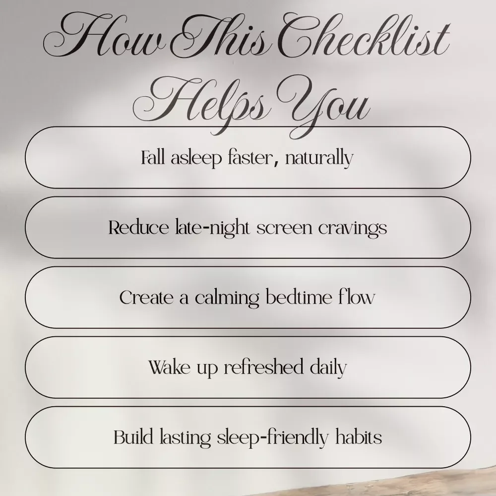 Sweet Dreams Evening Screen Routine Checklist | Digital Download Sleep Aid, Bedtime Guide, Night Routine eBook, Relaxation & Wellness Printable