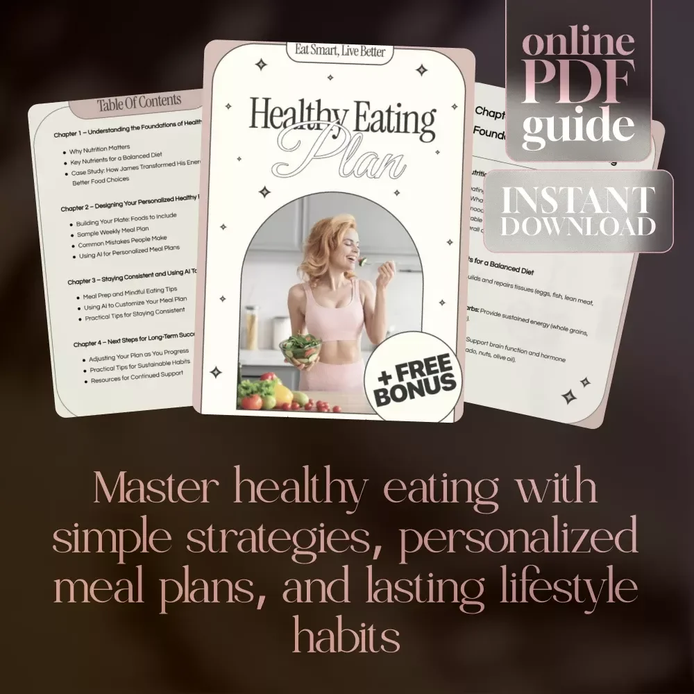 Eat Smart, Live Better: Healthy Eating Plan | Digital Healthy Eating Guide, Meal Planning eBook, Nutrition Checklist for Balanced Diet & Sustainable Wellness