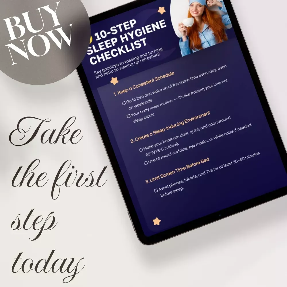 10-Step Sleep Hygiene Checklist | Digital Download Guide for Better Rest & Relaxation
