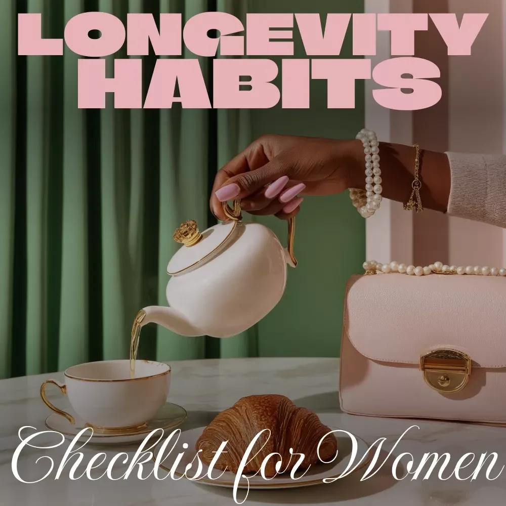Longevity Habits Checklist for Women | Daily Wellness & Self-Care Routine | Printable Digital Download for Healthy Aging & Vital Living