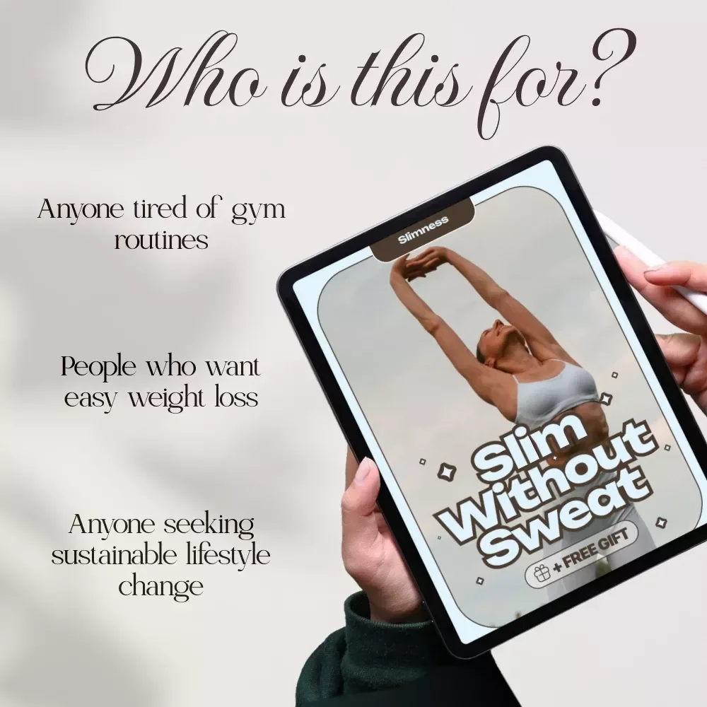 Slim Without Sweat | Ebook Guide on How to Lose Weight Without Exercising | Mindful Eating, Portion Control & AI Tools for Effortless Weight Loss