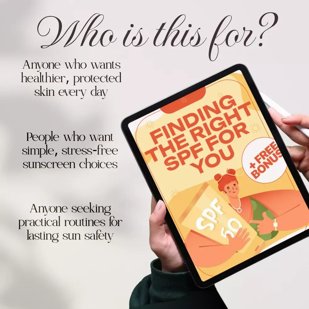 Finding the Right SPF for You | Digital Guide for Sunscreen Protection, Choosing SPF 15, 30, 50, Sun-Safe Routine & Skin Care eBook Download