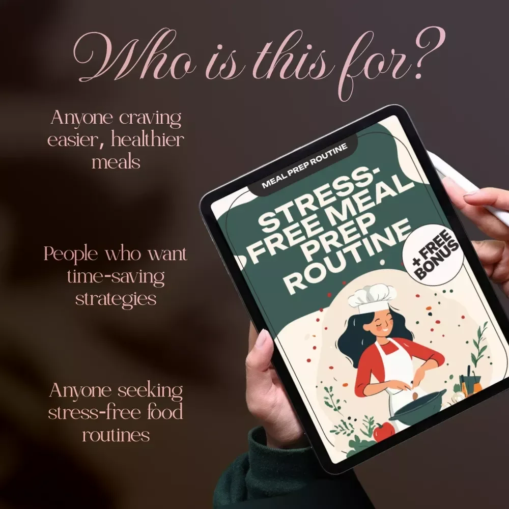 Stress-Free Meal Prep Routine | Digital Guide for Easy Batch Cooking, Pantry Tips, and Time-Saving Hacks | Printable eBook Download