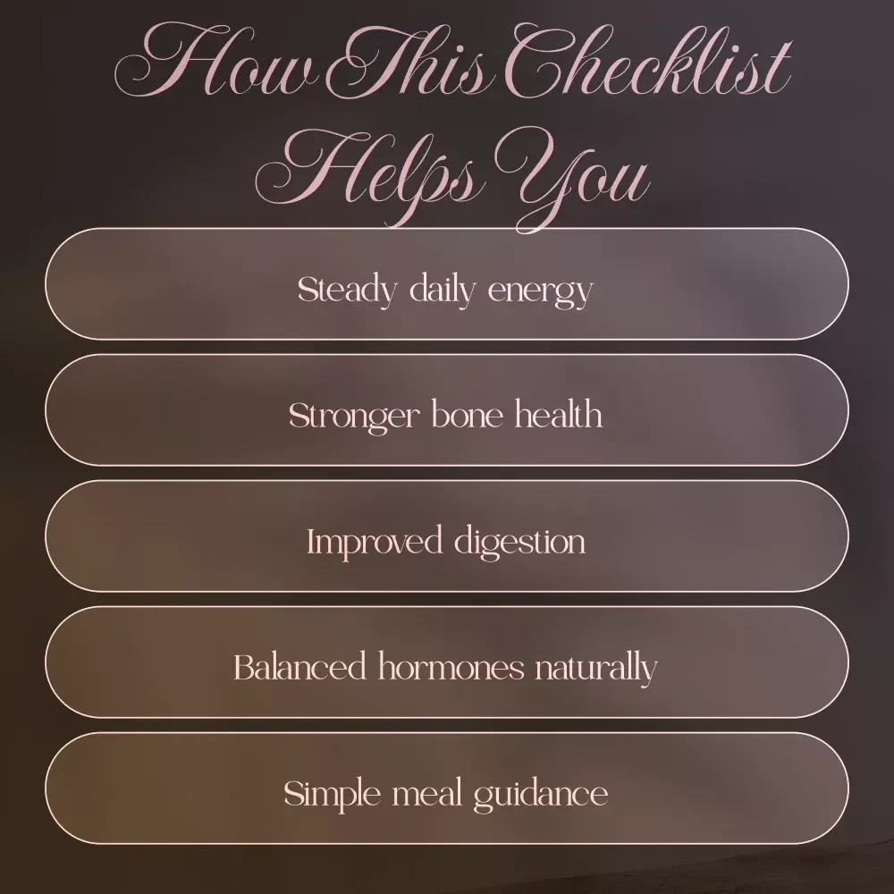Healthy Eating Made Simple for Menopause Checklist | Digital Download | Nutrition Guide for Energy, Hormones & Wellness