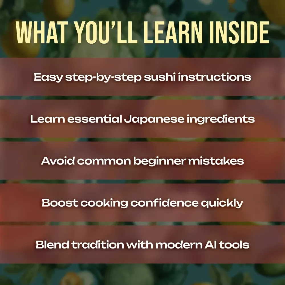 A Beginner's Guide to Japanese Food | Sushi eBook | Learn How to Make Sushi & Rolls at Home | Japanese Cooking Guide Digital Download
