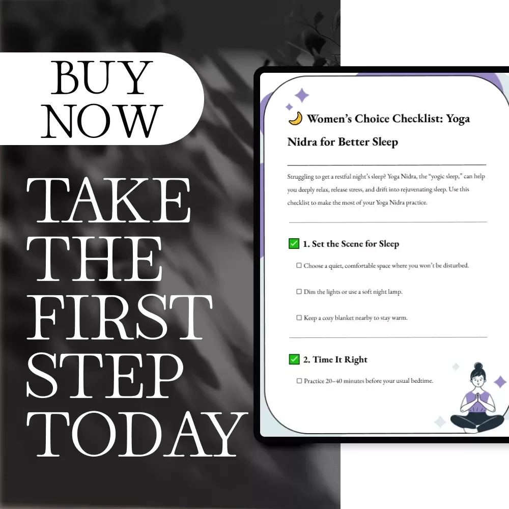 Women’s Choice Checklist: Yoga Nidra for Better Sleep | Digital Download Checklist for Relaxation, Bedtime Routine, and Deep Rest