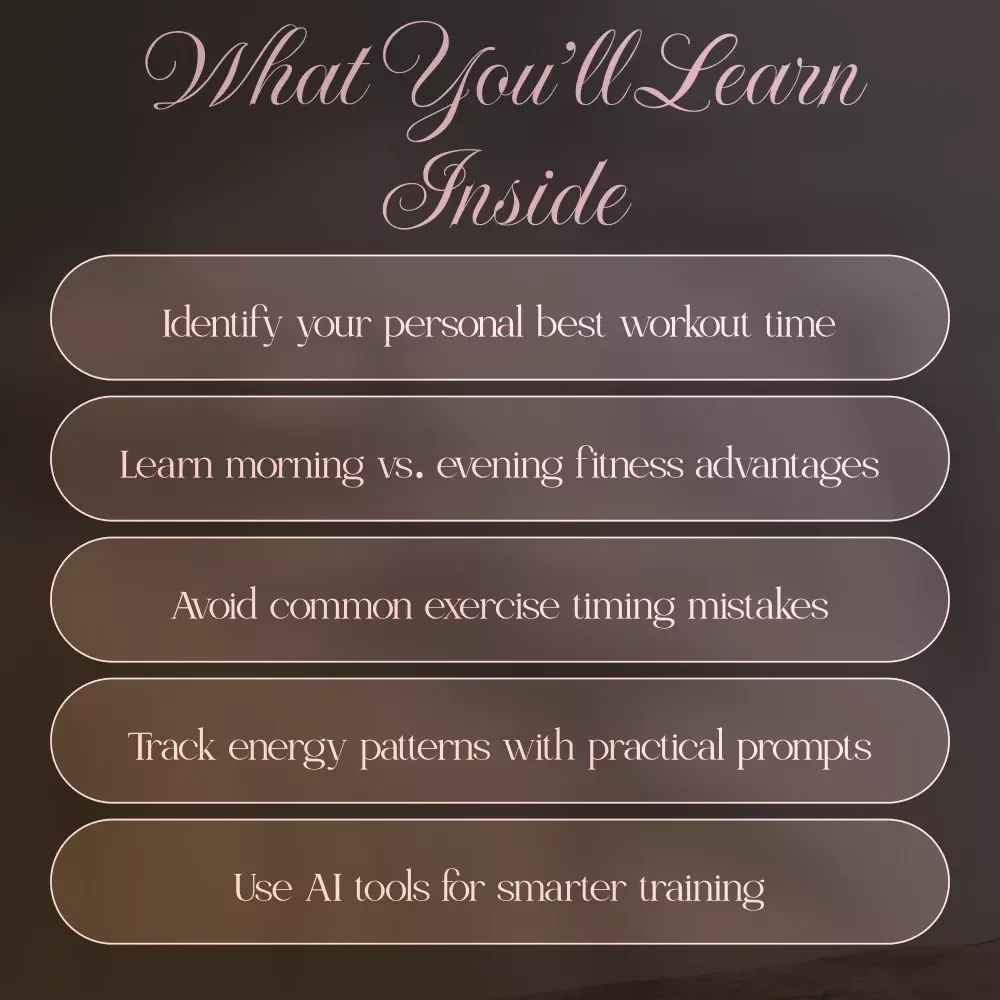 The Best Time to Exercise Guide | Digital Download on What is the Best Time of Day to Exercise