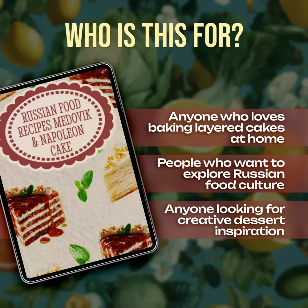 Russian Food Recipes Medovik & Napoleon Cake | Traditional Russian Dessert eBook | Digital Download Baking Guide for Layered Cakes, Pastry Lovers & Home Bakers