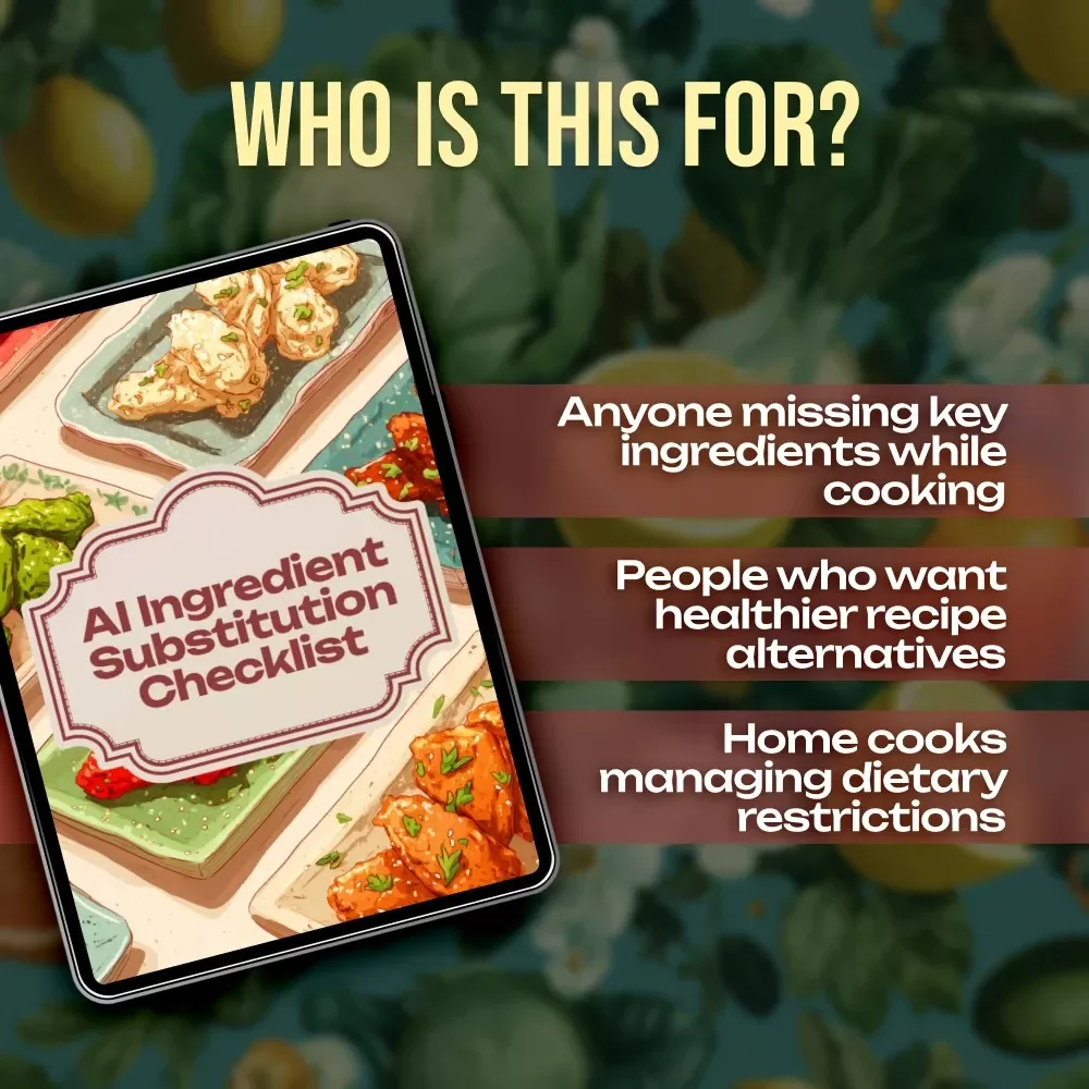 AI Ingredient Substitution Checklist | Digital Download | Smart Cooking with AI Ingredient Substitutions