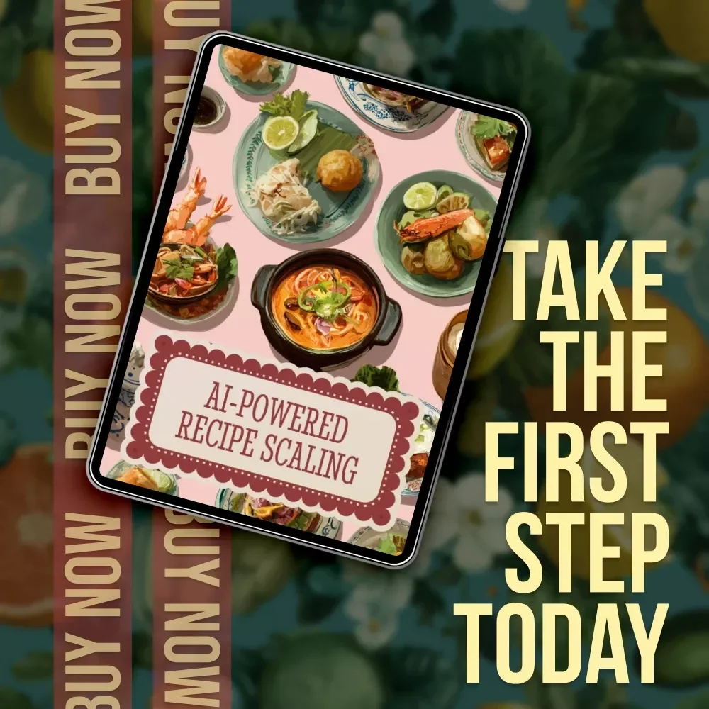 AI-Powered Recipe Scaling Checklist | Digital Download Guide for Cooking, Baking & Meal Prep | AI for Recipe Scaling for Beginners, Chefs & Food Lovers