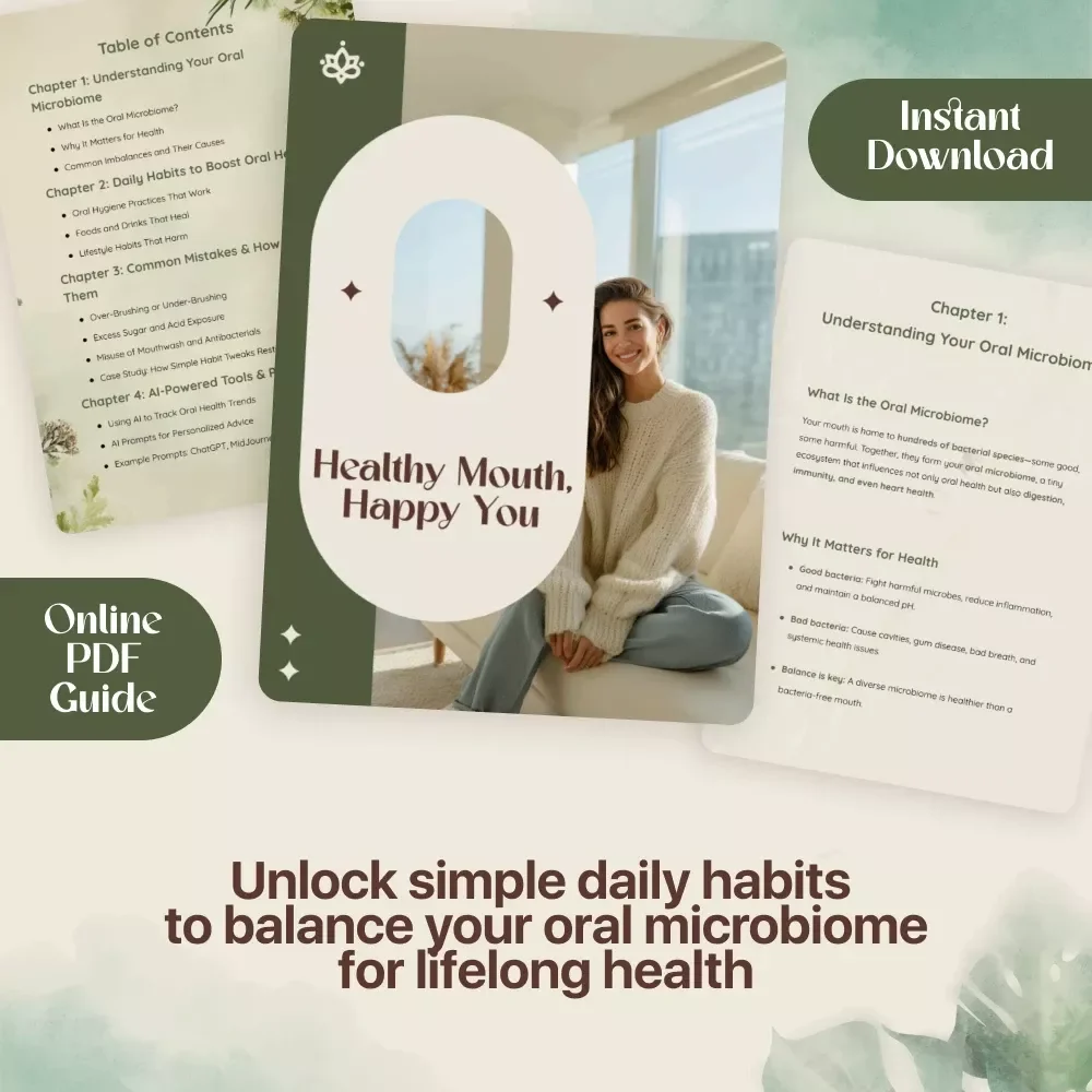 Healthy Mouth, Happy You | How to Improve Oral Microbiome | Digital Guide for Daily Oral Health Habits, AI Tools & Mistake Fixes