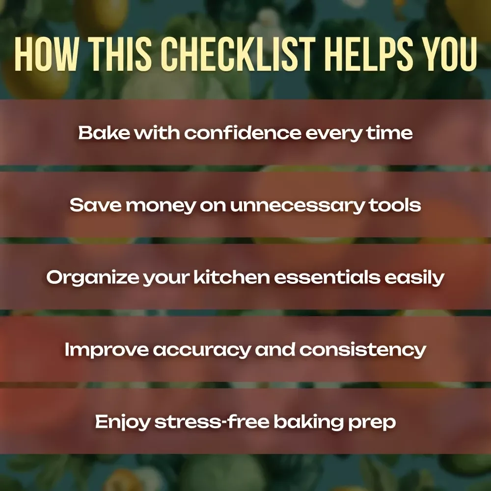 Bake Like a Pro: Essential Tools Every Home Cook Needs | Digital Baking Checklist, eBook for Beginners & Home Bakers