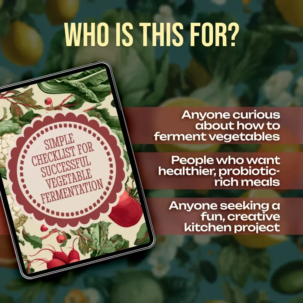 Simple Checklist for Successful Vegetable Fermentation | Easy Digital Download Guide on How to Ferment Vegetables at Home