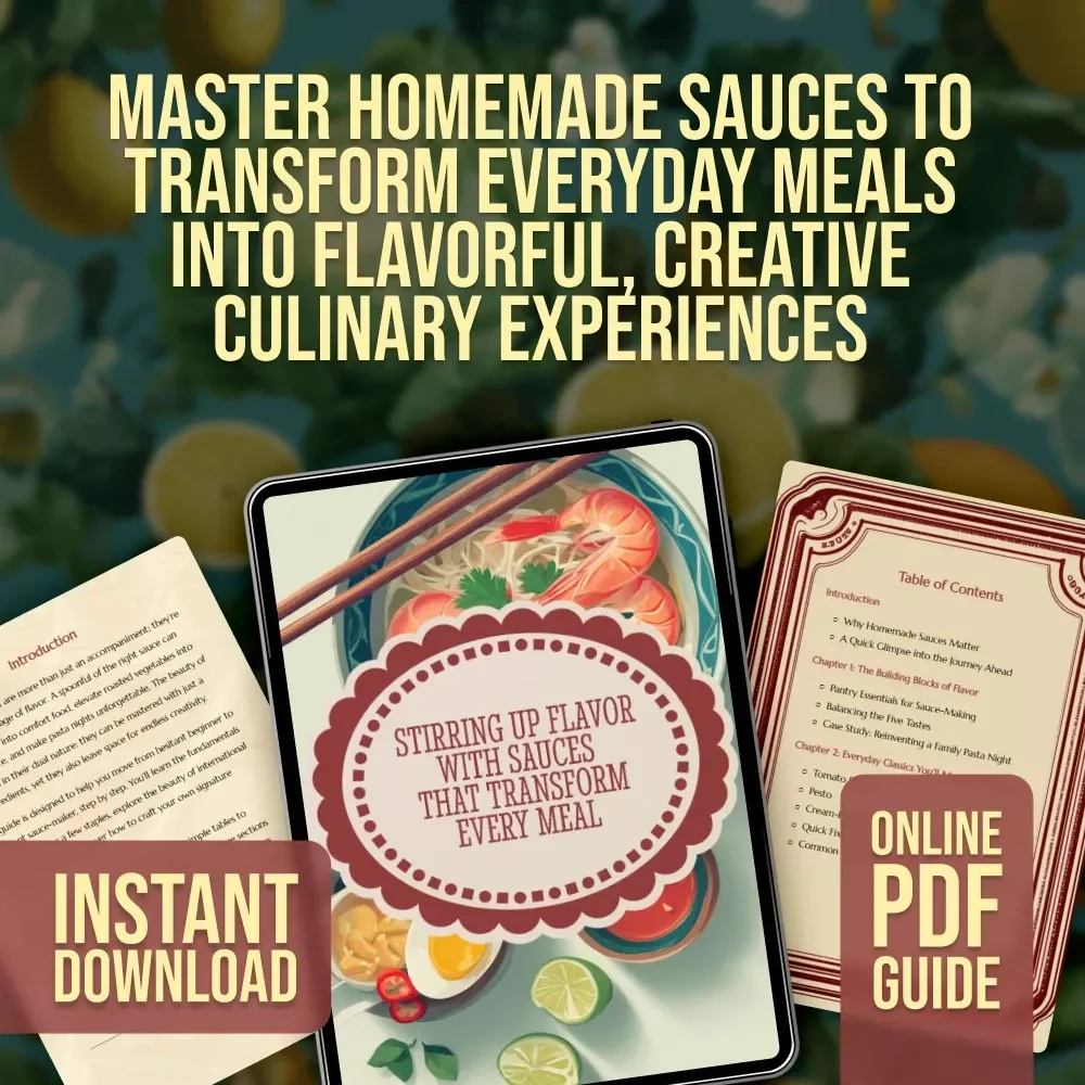 Stirring Up Flavor with Sauces That Transform Every Meal | Homemade Sauces Guide, Digital Download Recipe eBook & Kitchen Checklist
