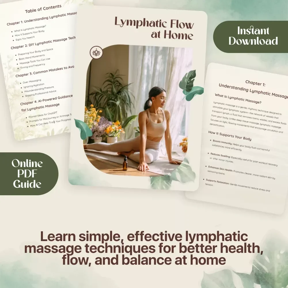 Lymphatic Flow at Home | Digital Guide for Lymphatic Massage at Home | DIY Massage Techniques, Mistakes to Avoid & AI Guidance