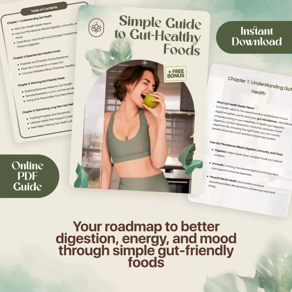 Simple Guide to Gut-Healthy Foods | Digital Gut Health Guide for Better Digestion, Immunity & Mood | Gut-Healthy Foods Meal Planning eBook