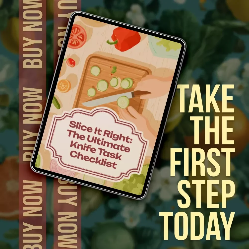 Slice It Right: The Ultimate Knife Task Checklist | Digital Download | Kitchen Knife Guide to Choose Knives by Task