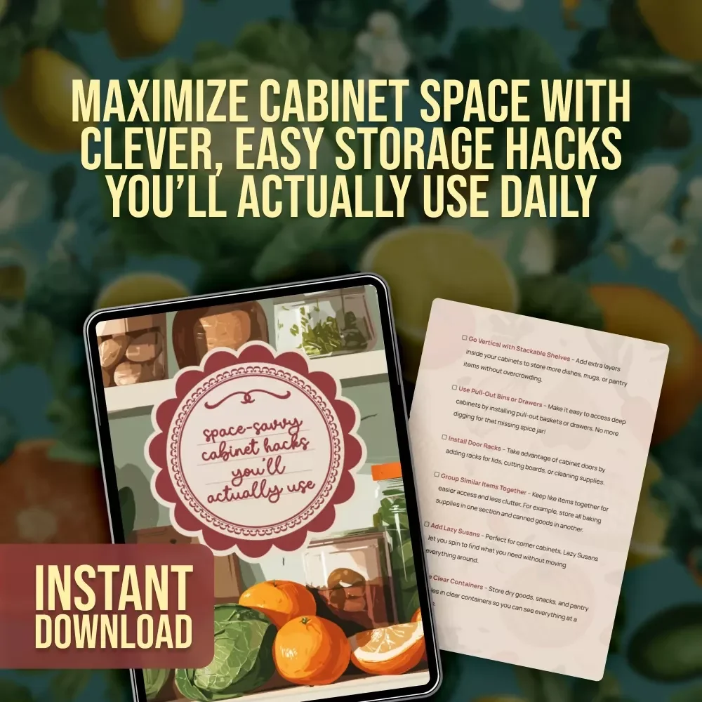 Space-Savvy Cabinet Hacks You’ll Actually Use | Printable Checklist of Space-Saving Cabinet Ideas for Organized Kitchens