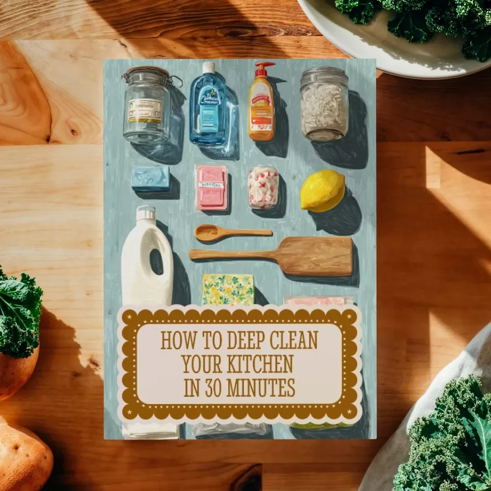 How to Deep Clean Your Kitchen in 30 Minutes | Printable Digital Guide for Quick & Easy Home Cleaning, Step-by-Step Checklist & AI Cleaning Tips