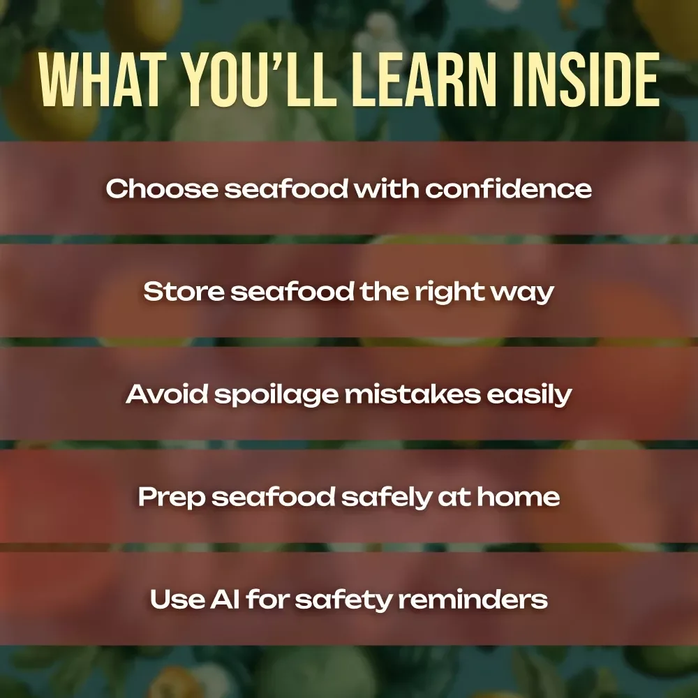Seafood Handling Guide for Freshness and Safety | Digital Download eBook | Safe Seafood Storage, Preparation & AI Tips
