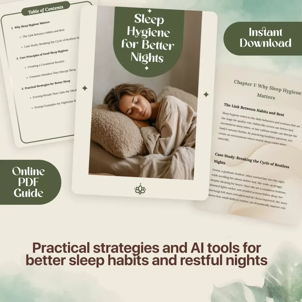 Sleep Hygiene for Better Nights | Digital Guide to Good Sleep Hygiene, Evening Rituals, AI Relaxation & Better Rest