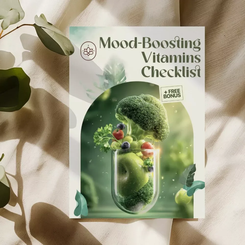 Mood-Boosting Vitamins Checklist | Digital Download for Energy, Positivity & Mental Wellness | Vitamins to Improve Mood