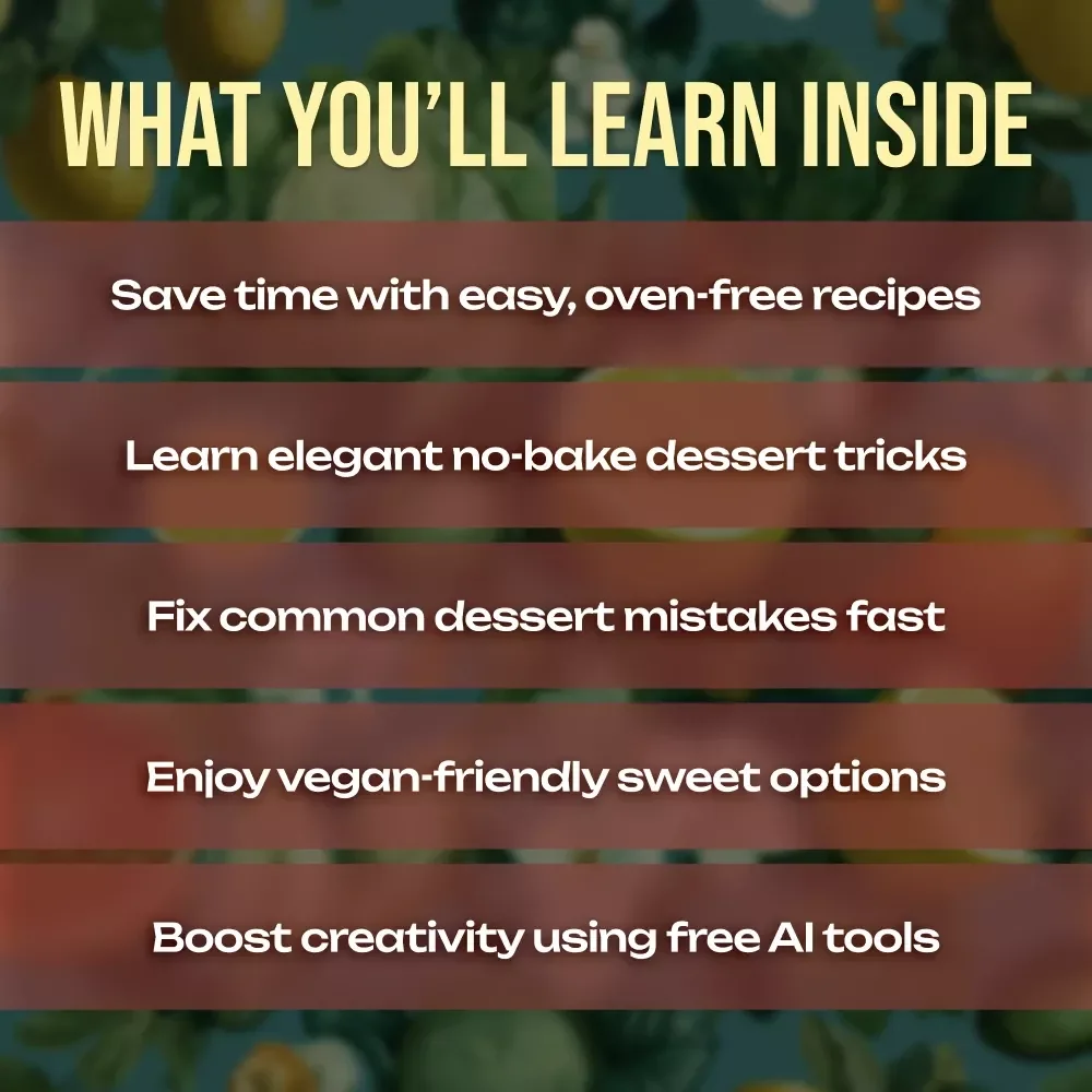 No-Bake Desserts to Satisfy Your Sweet Tooth | Quick & Easy No-Bake Desserts, Elegant Recipes, Vegan Cookie Dough Bites, Chocolate Mousse, Cheesecake Bites & More Digital Guide