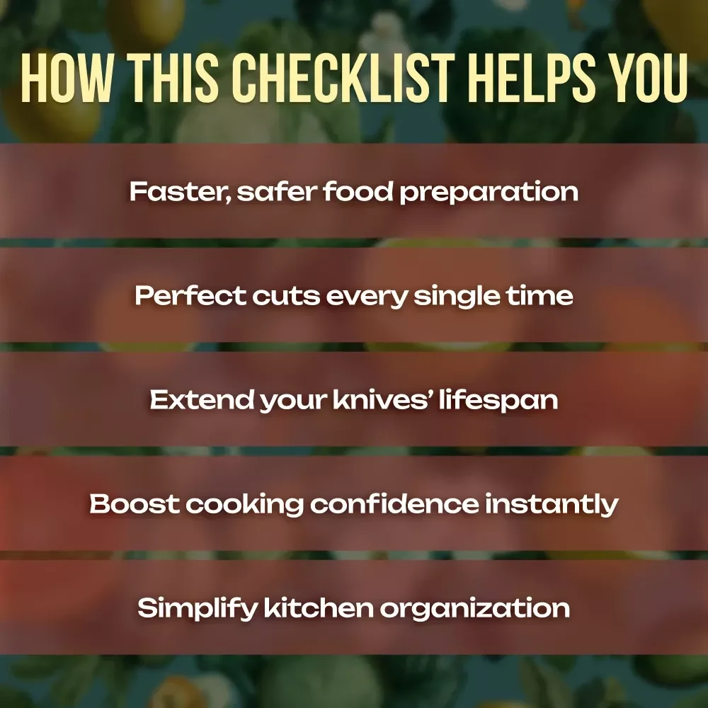 Slice It Right: The Ultimate Knife Task Checklist | Digital Download | Kitchen Knife Guide to Choose Knives by Task
