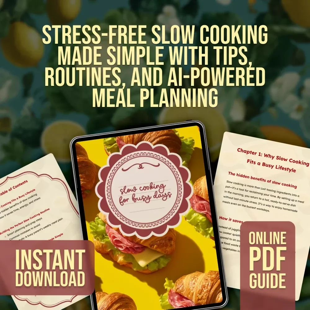 Slow Cooking for Busy Days | Digital Guide for Time-Saving Recipes, Meal Planning & Stress-Free Cooking with AI Support