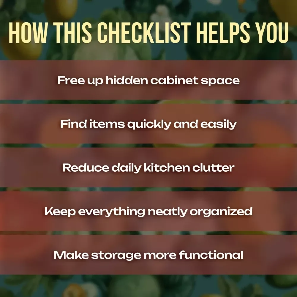 Space-Savvy Cabinet Hacks You’ll Actually Use | Printable Checklist of Space-Saving Cabinet Ideas for Organized Kitchens