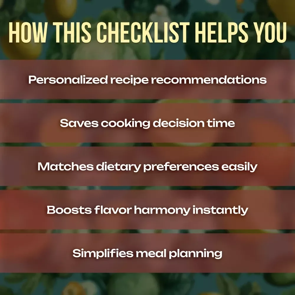 AI-Driven Side Dish Suggestions | Digital Checklist for Effortless Meal Planning | Use ai to suggest side dishes automatically for Any Main Dish