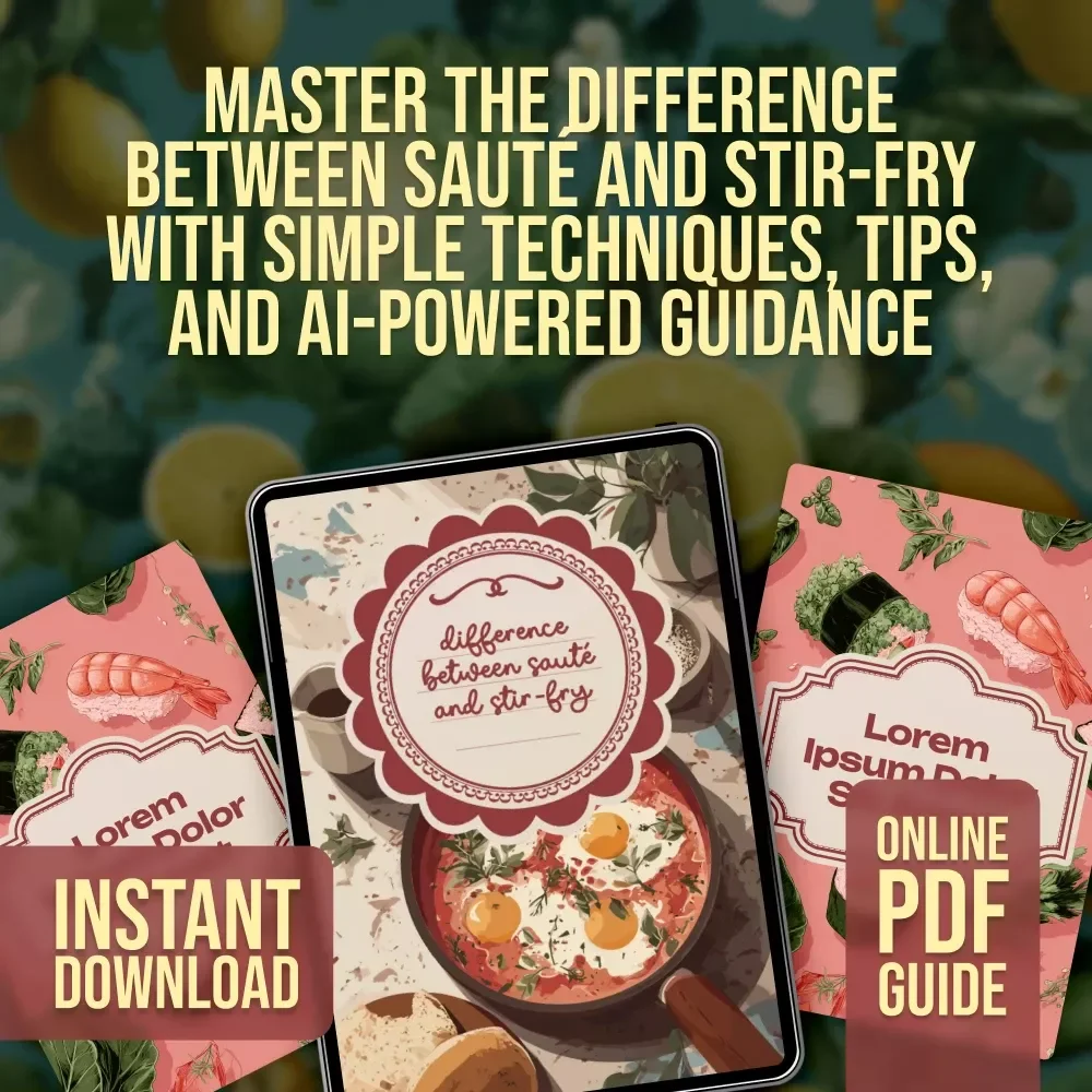 Difference Between Sauté and Stir-Fry | Cooking Techniques Guide | Saute vs Stir Fry Explained | Digital Download