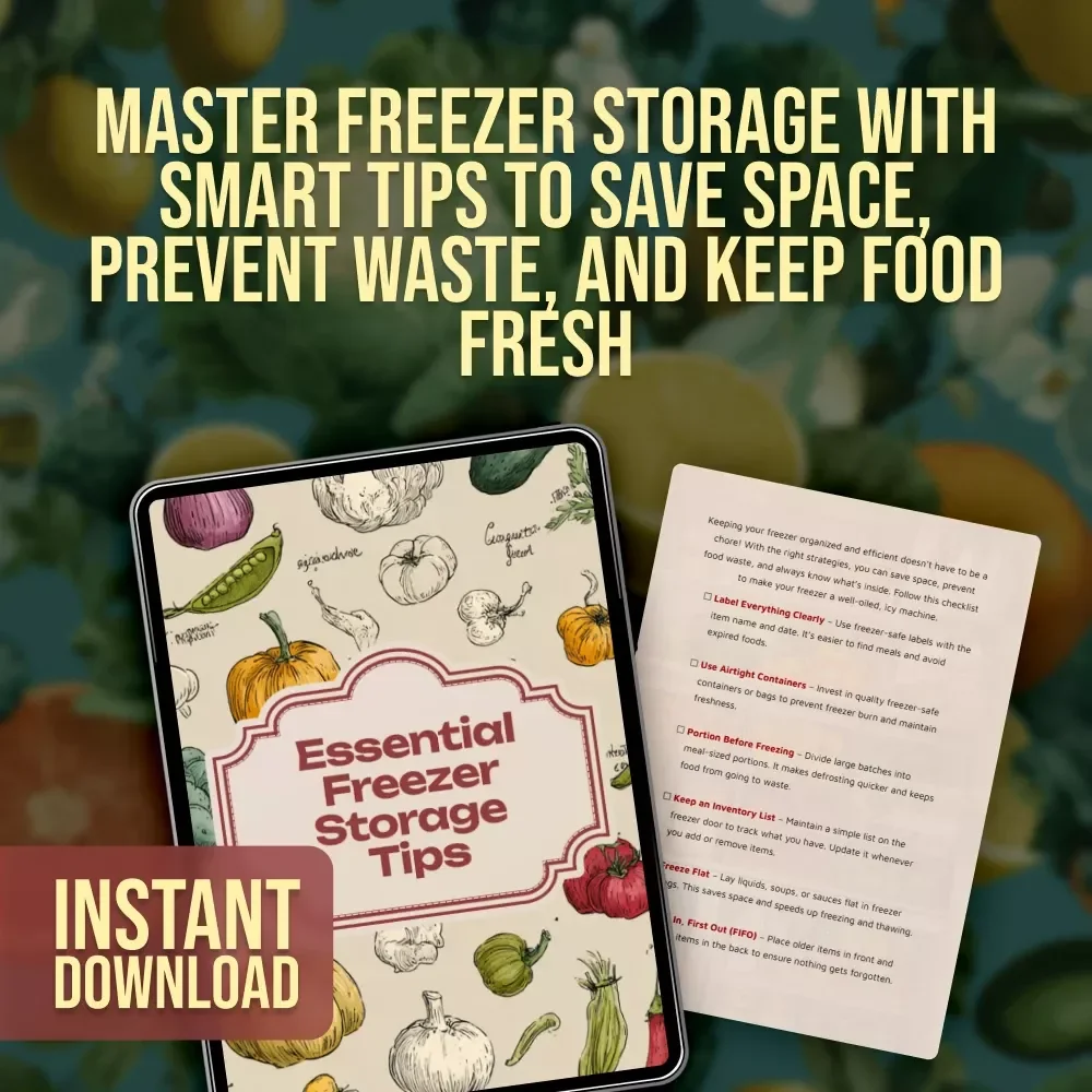 Essential Freezer Storage Tips | Printable Checklist for Organized Freezer, Food Preservation & Meal Prep