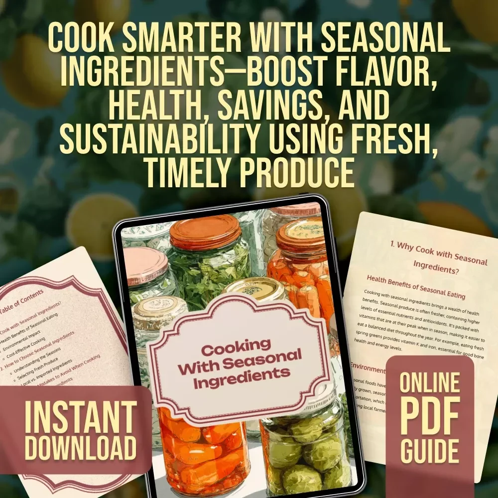 Cooking with Seasonal Ingredients | Digital Guide for Healthy, Cost-Effective & Eco-Friendly Cooking | Seasonal Eating, Fresh Produce & AI Recipe Ideas