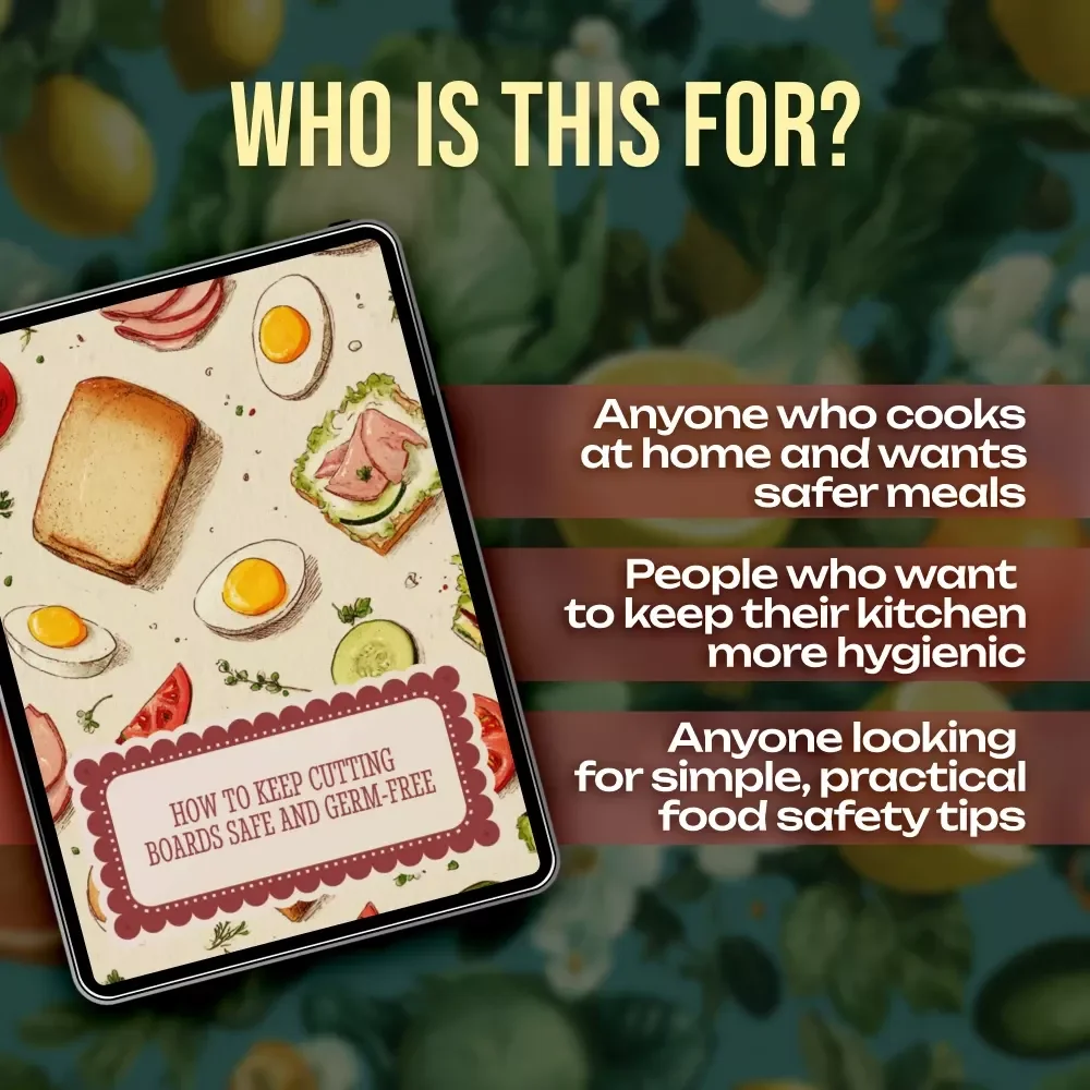 How to Keep Cutting Boards Safe and Germ-Free | Kitchen Safety Guide | Food Hygiene eBook | Digital Download