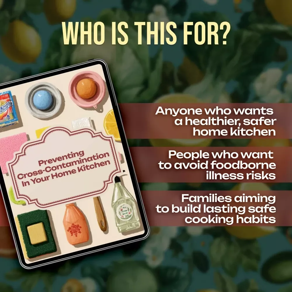 Preventing Cross-Contamination in Your Home Kitchen Guide | Food Safety eBook for Safe Cooking Practices | Digital Download on Cross-Contamination at Home