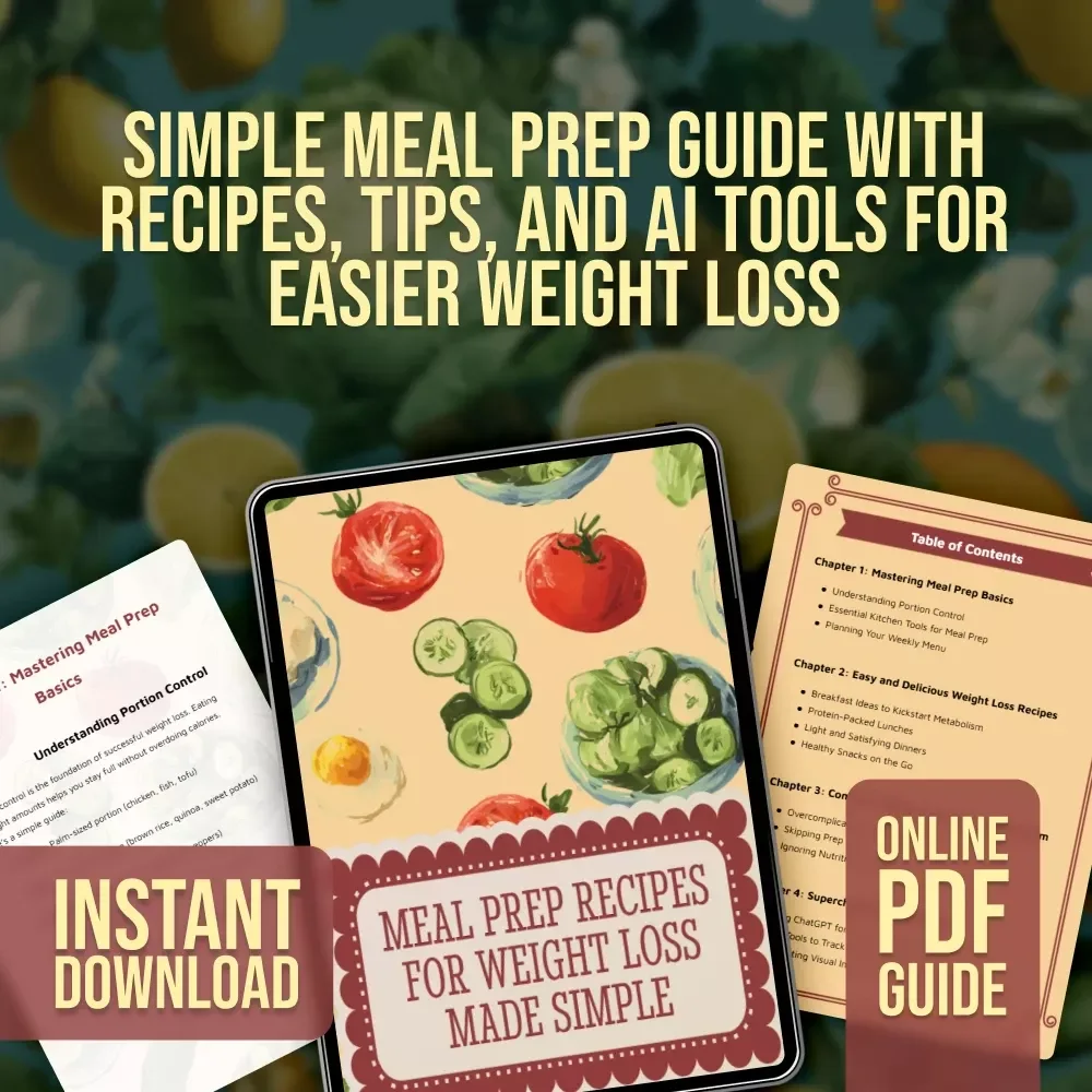 Meal Prep Recipes for Weight Loss Made Simple | Digital Guide for Healthy Eating, Easy Meal Planning, Portion Control & AI Tools
