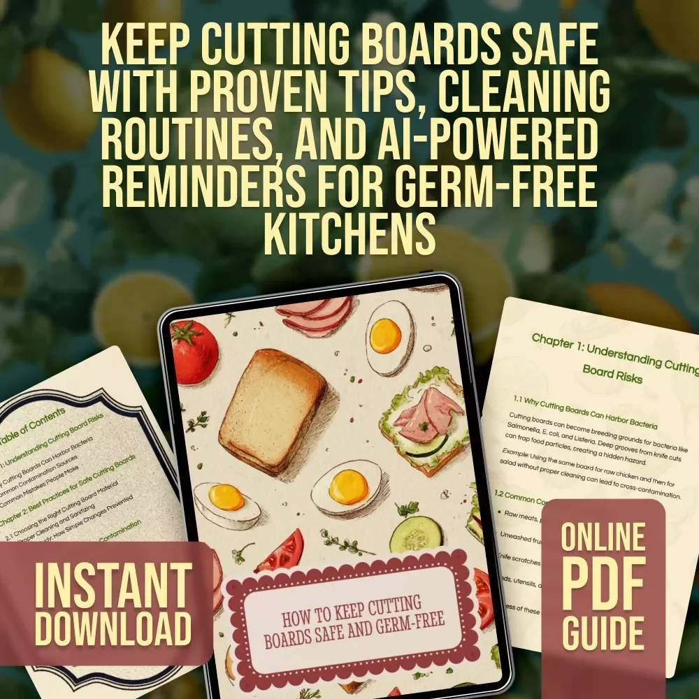 How to Keep Cutting Boards Safe and Germ-Free | Kitchen Safety Guide | Food Hygiene eBook | Digital Download