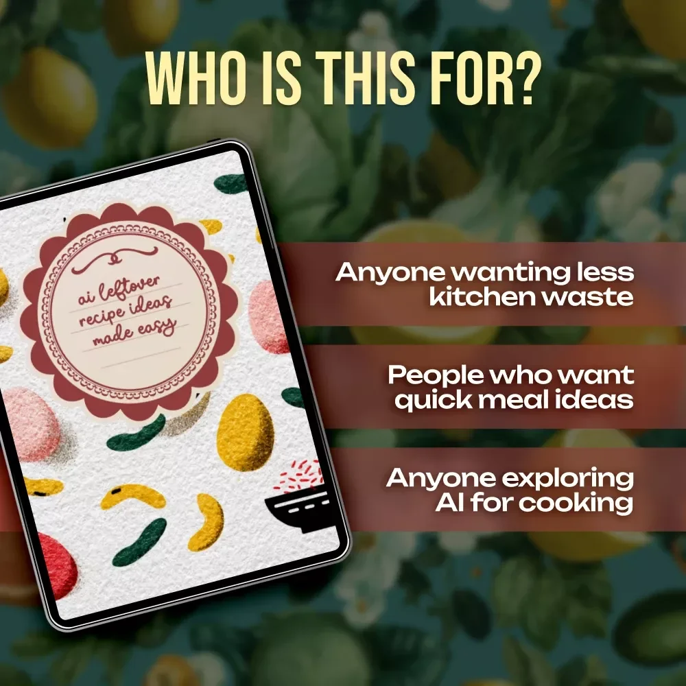 AI Leftover Recipe Ideas Made Easy | Digital Guide for Reducing Food Waste, Smart Meal Planning & Delicious Reheated Meals