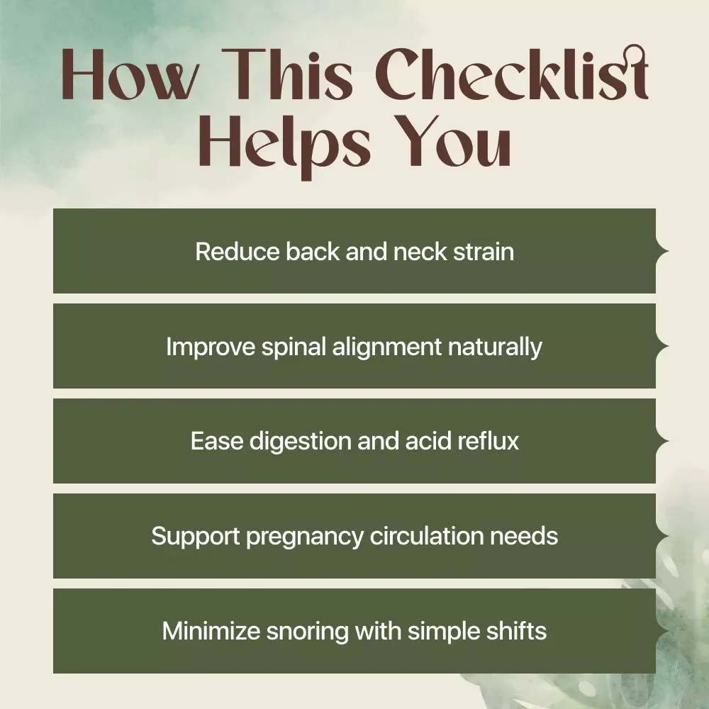 Sleeping Positions Checklist | Digital Download Guide for Good Sleeping Positions, Spinal Alignment & Better Rest | Printable Wellness Resource