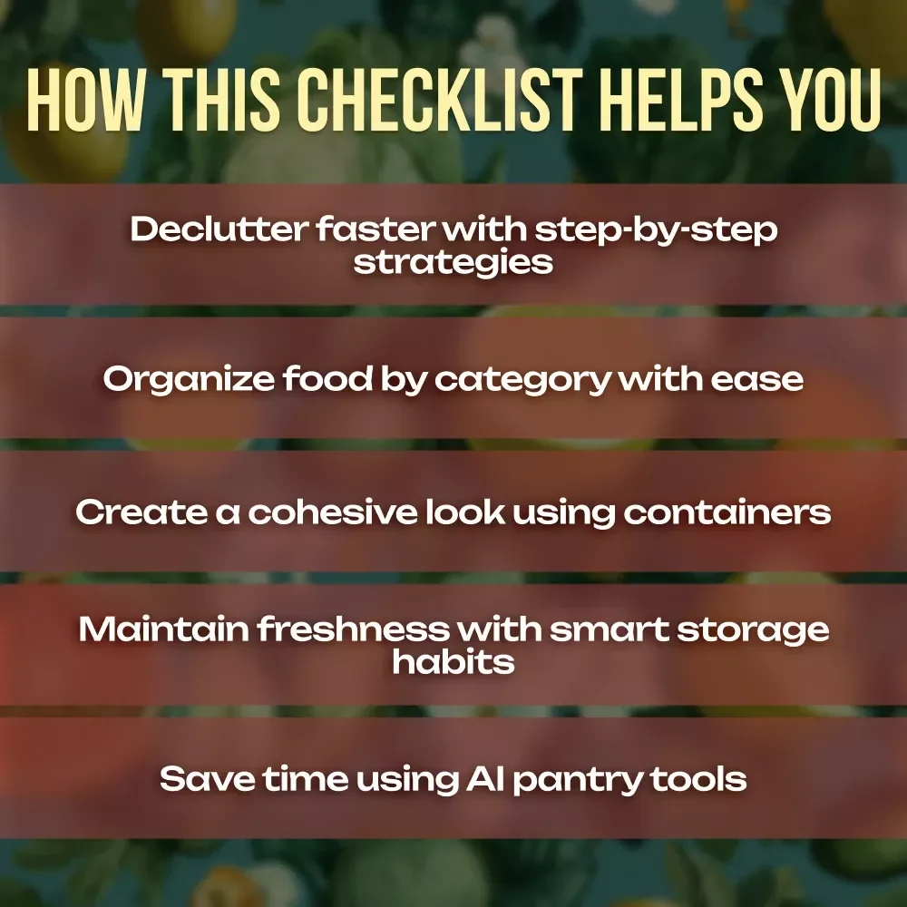 Pantry Styling Made Simple | Printable Pantry Styling Tips Checklist for Decluttering, Organizing & Smart Kitchen Habits