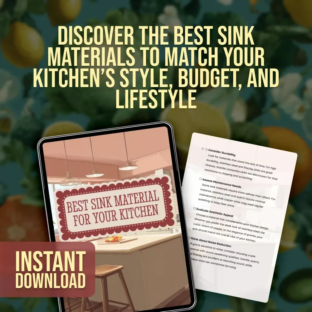 Best Sink Material for Your Kitchen Checklist | Digital Download Guide for Choosing the Right Kitchen Sink