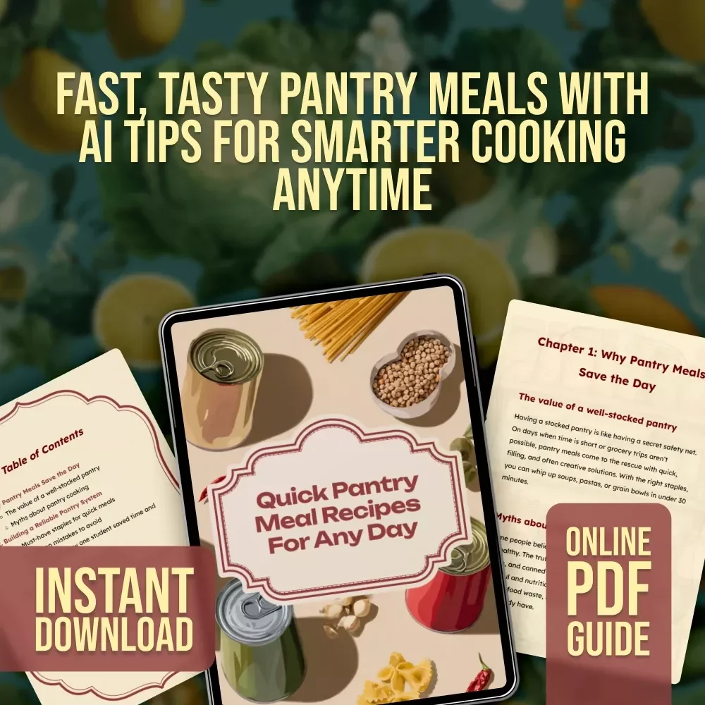 Quick Pantry Meal Recipes for Any Day | Easy Pantry Cooking Guide | Digital Download eBook for Fast, Flavorful Meals