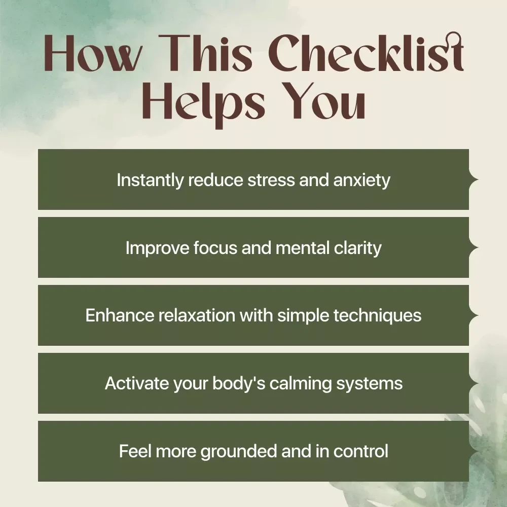 Instant Nervous System Reset Checklist - How to Calm Your Nervous System Instantly