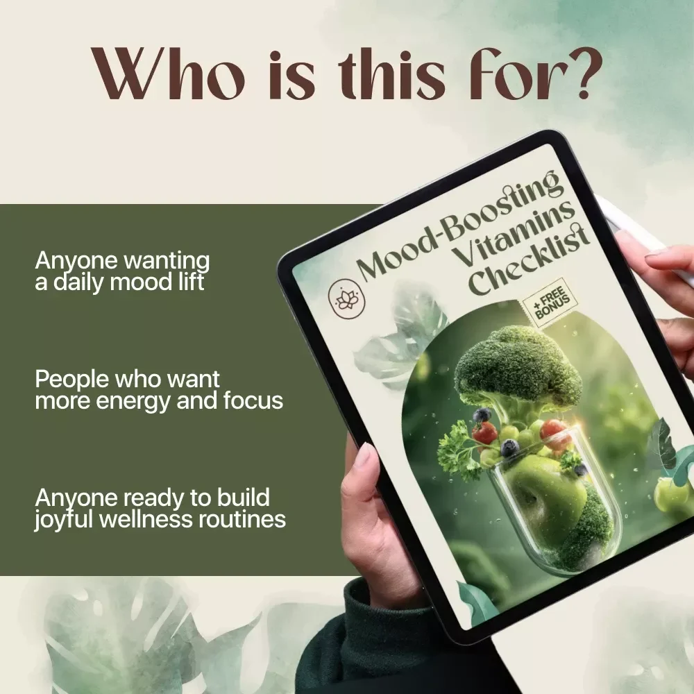 Mood-Boosting Vitamins Checklist | Digital Download for Energy, Positivity & Mental Wellness | Vitamins to Improve Mood
