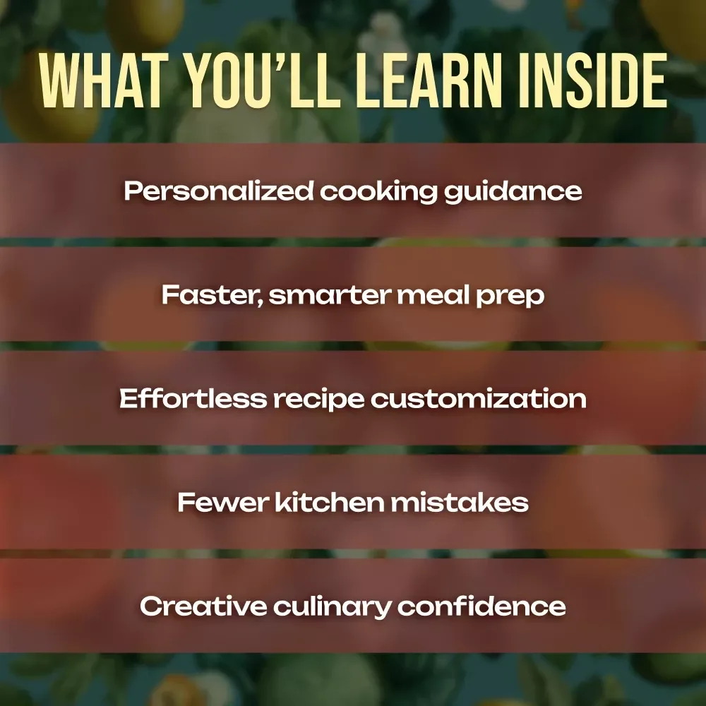 AI-Powered Step-by-Step Cooking Guide | Digital Download | AI Step-by-Step Cooking Instructions for Effortless Recipes, Smart Meal Planning & Kitchen Creativity