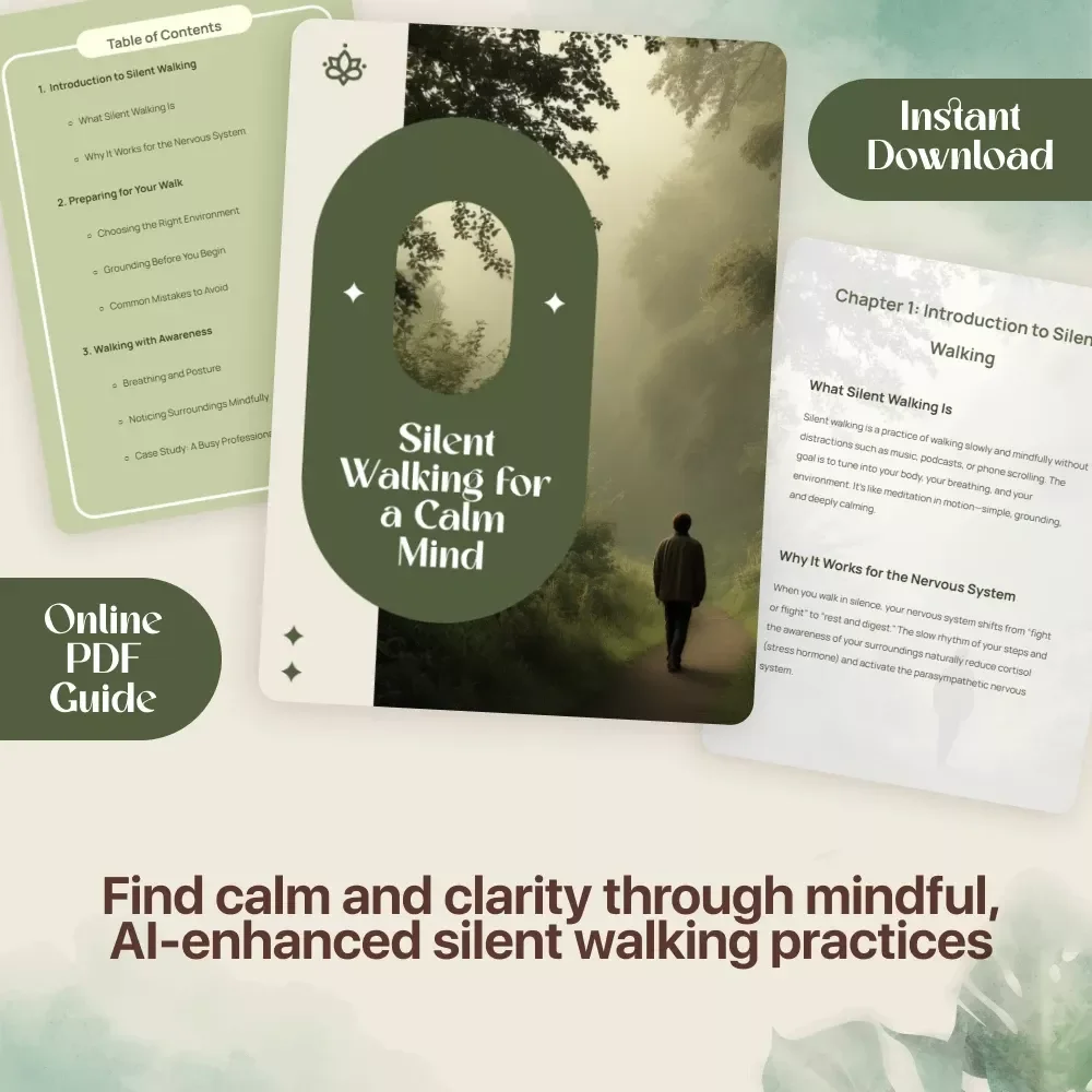 Silent Walking for a Calm Mind | Digital Guide for Stress Relief, Mindfulness & Nervous System Reset | Silent Walking to Calm Your Nervous System