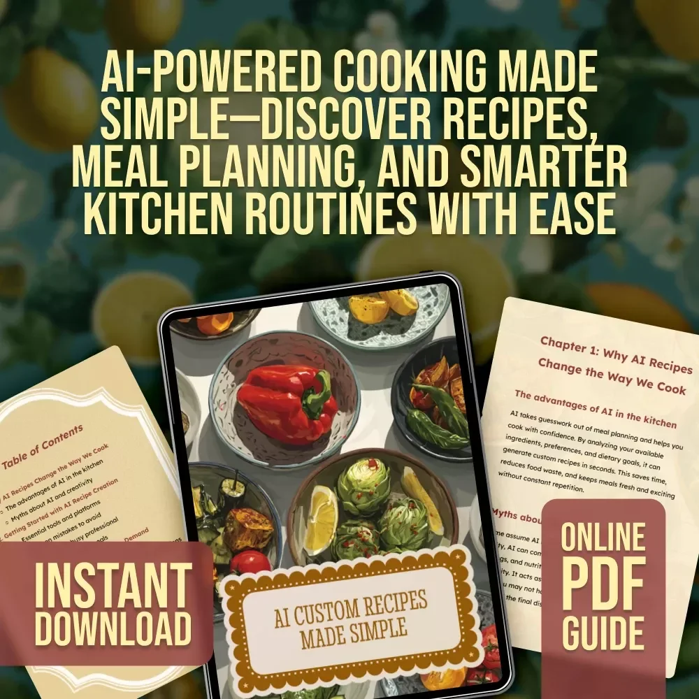 AI Custom Recipes Made Simple | Digital Guide to Cooking with Artificial Intelligence | Easy Meal Planning, Healthy Eating & Personalized Recipe Ideas | eBook Download